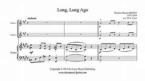 Long, Long Ago - Violin Duet Sheet Music