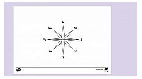 Compass Map Icon Colouring Sheet