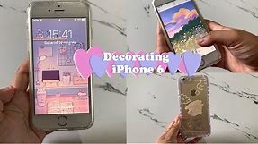 Decorating & cleaning my iphone (iPhone 6) | aesthetic