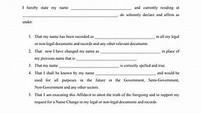Fillable Form Affidavit of Name Change | PDFRun
