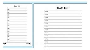 Editable Class List Template