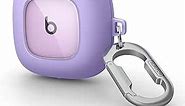 SURITCH Beats Fit Pro Case Cover Protector, Shock-Absorbing Protective TPU Shell for Beats Fit Pro Charging Case 2021 Earbuds Secure Locking System with Anti-Lost Keychain, Stone Purple