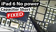 iPad 6 A1893 No power - Finding a capacitor short using common sense and Thermal Camera.