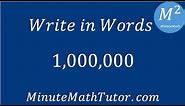 Write in words: 1,000,000