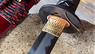 Handforged Samurai Katana, Damascus steel/1095 High Carbon Steel, Full Tang,Tsuba Gold-Plating Copper, Saya Solid Wood, Suitable for Collection