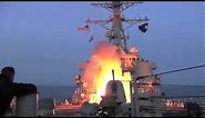 U.S. Navy Destroyer launches Tomahawk cruise missiles