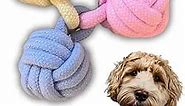 Dog Rope Toy | Dental Cotton Rope Ball Chew for Puppies/Small/Medium Dogs - Twisted Fun with Colorful Teething Play | Energize Your Dog to Keep Them Busy | Long Lasting