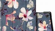 Fintie Case for Samsung Galaxy Tab A8 10.5 inch Tablet 2022 (SM-X200/X205/X207), Slim Lightweight Tri-Fold Stand Cover Hard Back Shell Auto Wake/Sleep, Blooming Hibiscus