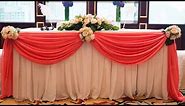 How To Swag Table and decorate with flowers / Table Cloth Decoration ( Tutorial )