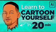 How to CARTOON Yourself · Step by Step | Illustrator Tutorial