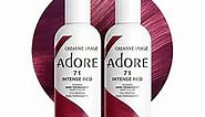 Adore Semi Permanent Hair Color - Vegan and Cruelty-Free Hair Dye - 4 Fl Oz - 071 Intense Red (Pack of 2)