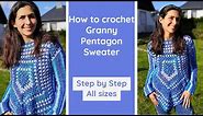 Crochet Granny Pentagon Sweater - Easy Crochet Tutorial