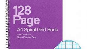 Studymate A4 70gsm 5mm Grid Spiral Notebook 128 Page