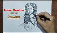 How to draw Isaac Newton || Portrait drawing || English Mathematician