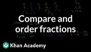 Comparing and ordering fractions | Fractions | Pre-Algebra | Khan Academy