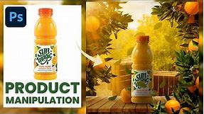 Product manipulation in Photoshop | orange juice advertising poster design | photoshop tutorial