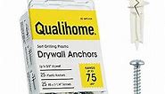 #8 Self Drilling Drywall Plastic Anchors with Screws - No Pre Drill Hole Preparation Required - 75 Lbs