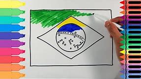 How to Draw Brazil Flag - Drawing the Brazilian Flag - Art Colors for Kids | Tanimated Toys