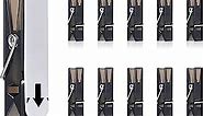 30 Pieces Small Size Hanging Wall Clips Plastic Wall Clips Hanger Clips for Pictures, 60 Pieces Sticky Strips for Home Office (Clear Black, 1.4 x 0.3 inch)