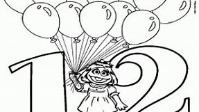 The number twelve from Sesame Street coloring page printable game
