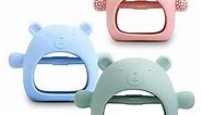 3 Pack Baby Teething Toy for 0-6 Months,Never Drop Teether for Babies 6-12 Months, BPA Free Dust-Proof Silicone Hand Pacifier Baby Chew Toys for Infant Sucking Needs-Safety Baby Toys 3-6 Months