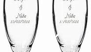 GIFTS INFINITY® Engraved Wedding Champagne Flutes Set of 2 Personalized Toasting Glasses (Regular) - Valentine's Day Gift