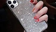 LUVI Fusicase for iPhone 11 Pro Diamond Case Cute Bling Glitter Rhinestone Crystal Shiny Sparkle Protective Cover with Electroplate Plating Bumper Luxury Fashion Case for iPhone 11 Pro Silver