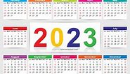 2023 Calendar Free Download | 123FreeVectors