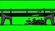 bridge roadway destruction - green screen effect