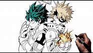 How To Draw Deku and Bakugo | Step By Step | My Hero Academia