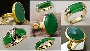 Green Stone Rings Designs | Beautiful Jade Stone Rings Collection