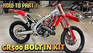 HONDA CR500R Bolt In Kit Install - HOW TO - 2021 2022 CRF450R Chassis PART 1