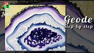 Geode - Step by Step Acrylic Painting on Canvas for Beginners