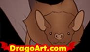 How to Draw a Bat, Brown Bat, Step by Step