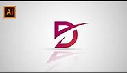 Logo Design illustrator Tutorial For Beginners - Letter D - Simple Logo | Logo Design School