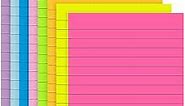 (8 Pack) Lined Sticky Notes, 8 Colors Self Pad Its 4X6 in, Bright Post Stickies Colorful Big Square Sticky Notes for Office, Home, School, Meeting,40 Sheets/pad
