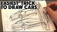How to draw ANY car in 3 simple steps - TRY THIS