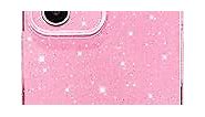 Hython Case for iPhone 11 Case Glitter Cute Sparkly Shiny Bling Sparkle Phone Cases 6.1", Thin Slim Fit Soft TPU Bumper Shockproof Rubber Protective Cover for Women Girls Girly, Bright Pink