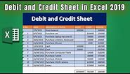 How to Create Debit and Credit Sheet in Microsoft Excel 2019 | Debit and Credit Sheet in ms excel