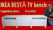 IKEA BESTÅ TV bench with white Lappviken door and drawers Assembly instructions.