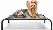 Nobleza Raised Dog Cot Beds for Small Dogs Cats, Outdoor Elevated Pet Bed Fits Up to 150 LBs, Washable Dog Chair, Dog Training Platform with Non-Slip Feet, 34.3"X 25.6" Grey, S
