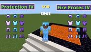 FIRE PROTECTION 4 VS PROTECTION 4 IN LAVA TESTING MINECRAFT GAMEPLAY