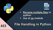 Rename Files in Python | Renaming Multiple Files in Python | os Module in Python
