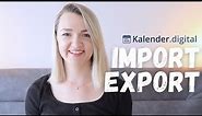 Import / Export in Kalender Digital