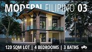 120 SQM 4 Bedroom Modern Filipino Small House Design | 627 House | House Tour