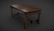 Wooden Table - Download Free 3D model by Shedmon