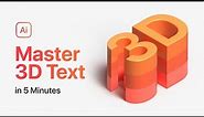 Master 3D TEXT in Illustrator in 5 Minutes!