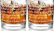 YJGS We The People Whiskey Glasses Set of 2, 12 oz Old Fashioned Rocks Glasses US Constitution Glass, Patriotic Whiskey Glasses Gift for Men Dad