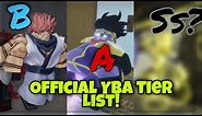 [YBA] ALL STAND SKINS TIER LIST - Official YBA Tier List