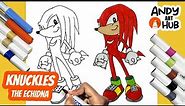 How to Draw Knuckles the Echidna | Sonic the Hedgehog | Step-by-Step Tutorial ✏️ - Andy Art Hub